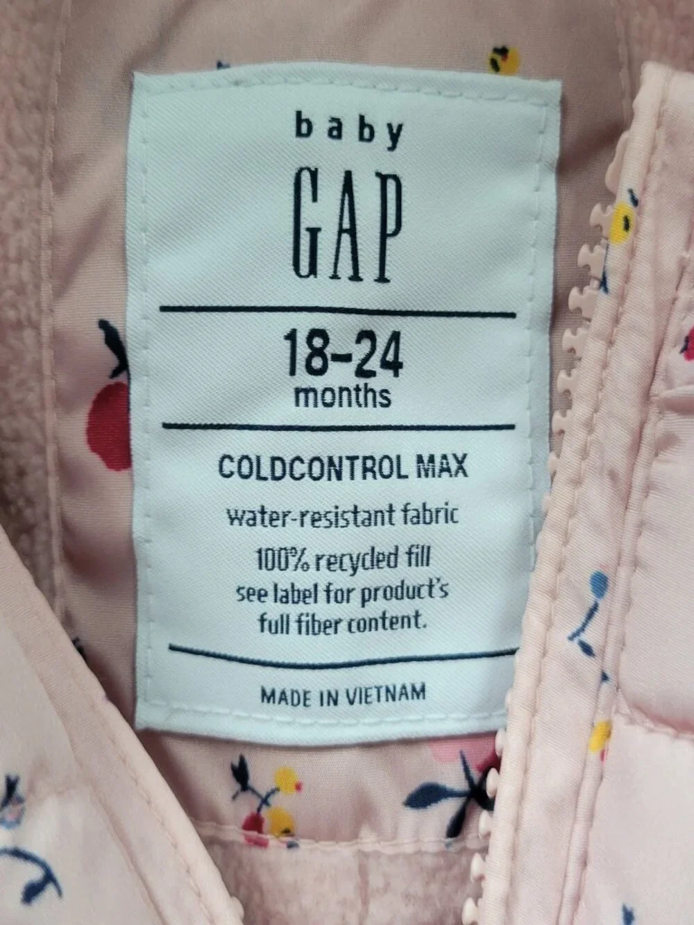 Two Baby Gap Cool Max Snowsuit 18-24 Months in Petal Pink